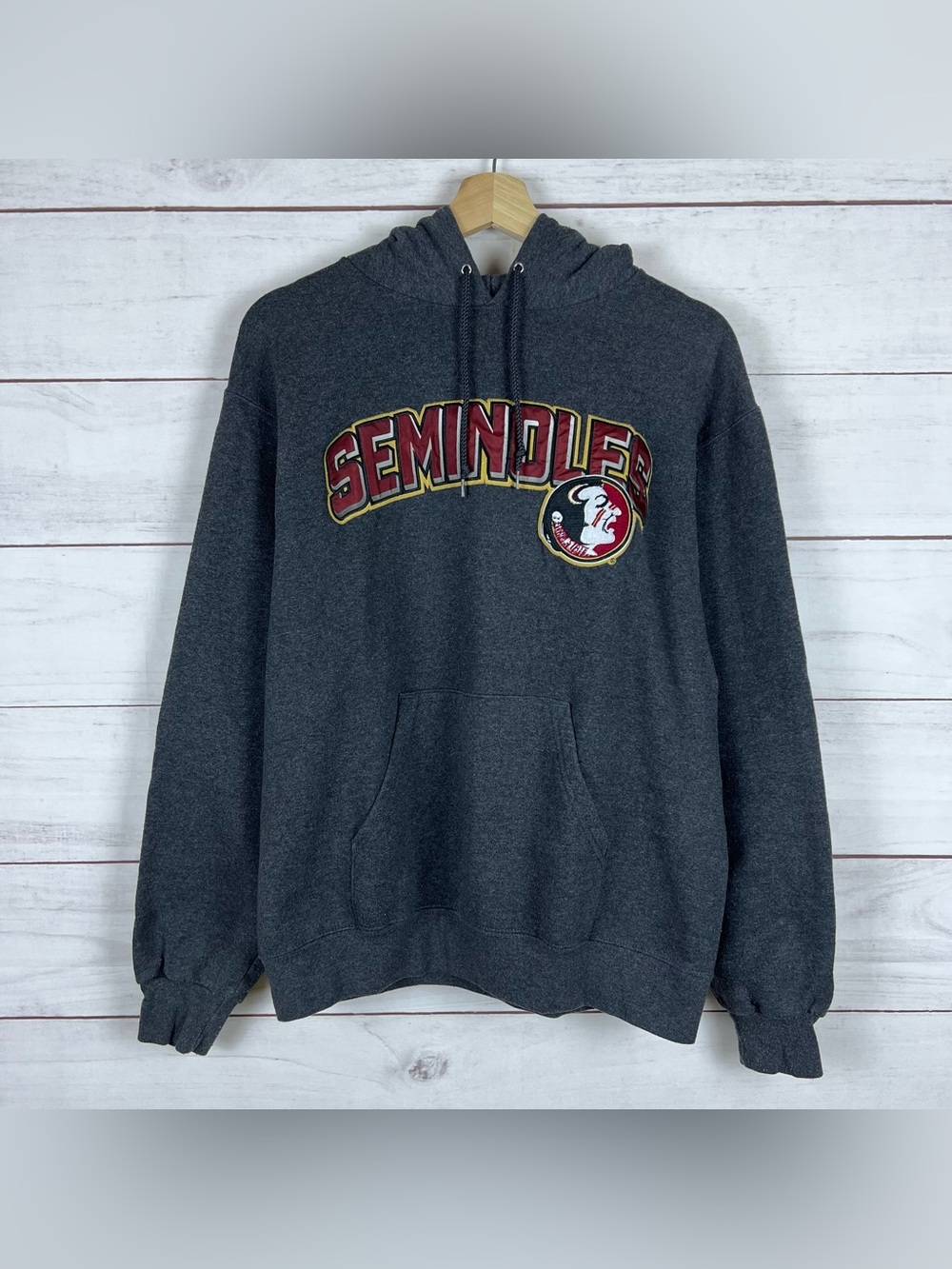 Champion Florida State Seminoles Medium Hoodie Sweatshirt Gray Athletic Football